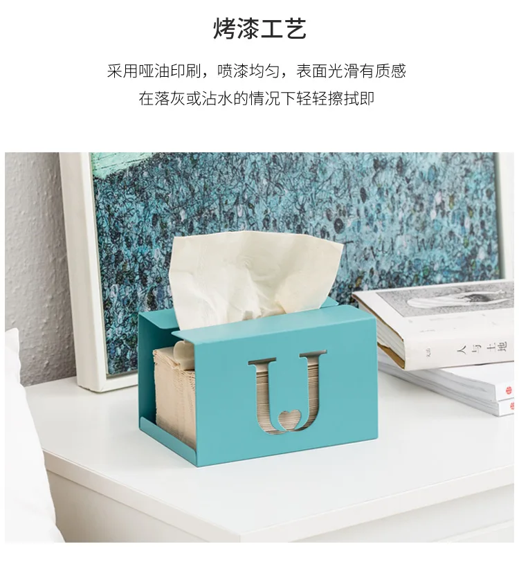 Jordanjudy Zuo Dun Judy Iron Art Tissue Box Household Teapoy Table Paper Extraction Box Creative Living Room Napkin Tissue Box