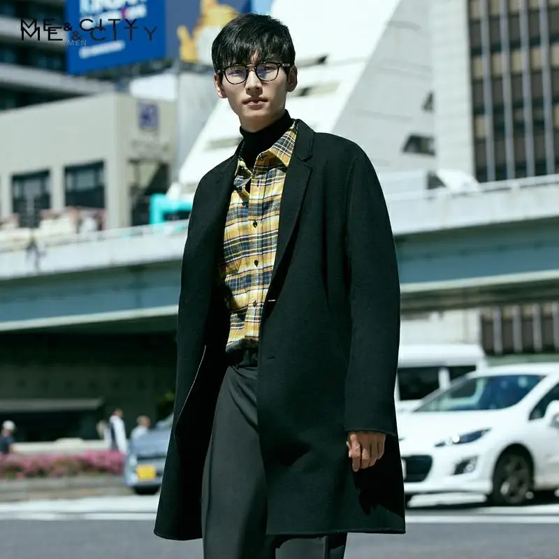 Me&City Winter Woolen Jacket Men's High-quality Wool Coat Casual Slim Vintage Business wool coat Men's Trench Coat 239458 Me&City Winter Woolen Jacket Men's High-quality Wool Coat Casual Slim Vintage Business wool coat Men's Trench Coat 239458