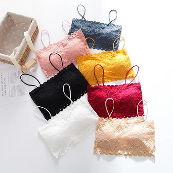 

1Pcs Underwear Pure Color Stretchy Lingerie Women Sling Tube Top Nylon/Spandex Lace Breathable Sexy Wrapped Bra