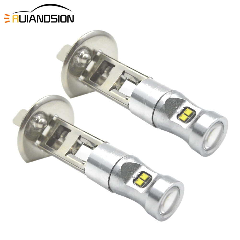 2X 30W 12-18V Canbus H1 CSP 6SMD Non-polarity 600LM Bulb Led Light Source Indicator Signal Fog Lamp Error Free For Car 4x4 SUV