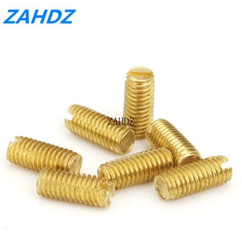 

20Pcs DIN551 M2 M2.5 M3 M4 Headless screws grubs tighten bolts brass Slotted set screws with flat point