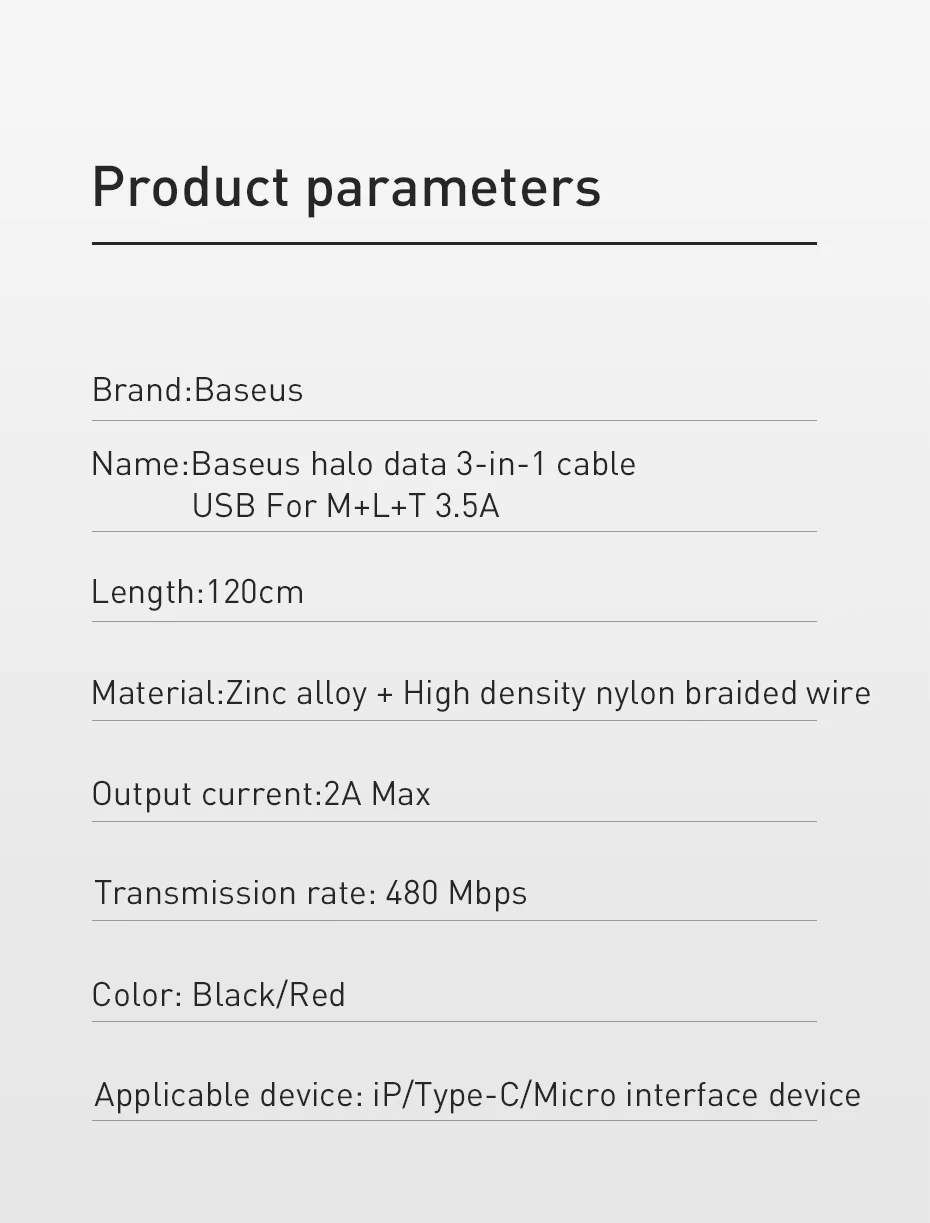 Baseus 3 в 1 USB кабель для iPhone светодиодный 3в1 мульти Micro usb type C кабель для samsung S10 мобильный телефон Быстрая зарядка зарядное устройство Шнур