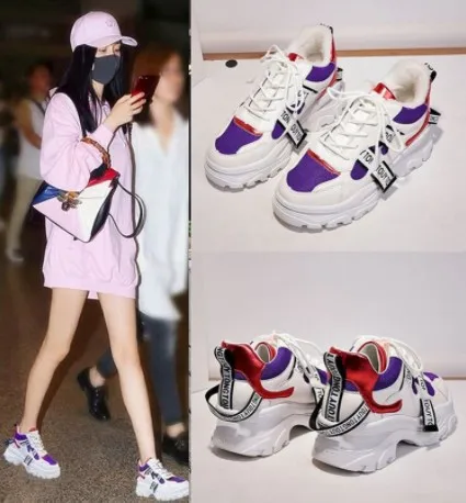 

Spring 2020 new high-top Harajuku street shooting conspicuous leisure Platform outdoor running black sneakers Women's Non-slip