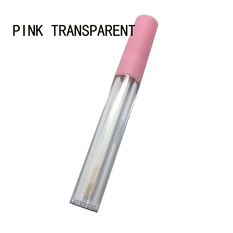 10 Вт, 30 Вт, 50 шт. 2,5 мл Пластик матовый блеск для губ трубку пустой контейнер бальзам для губ с белым/розовой крышкой, Круглый Блеск для губ бутылки многоразового использования - Цвет: Pink transparent