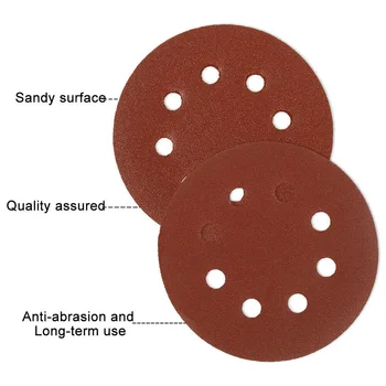 

40pcs Sanding Paper Discs 5 Inch Pad 8 Hole Orbital Hook And Loop 60-240 grits