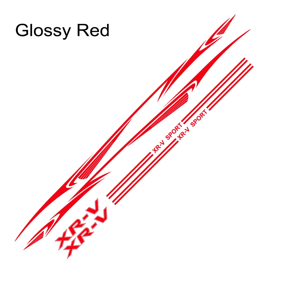 Glossy Red 2 шт. наклейки для Honda XR-V Авто Виниловая пленка наклейки персонализированные DIY Спортивные стильные креативные автомобильные аксессуары - Название цвета: Glossy Red