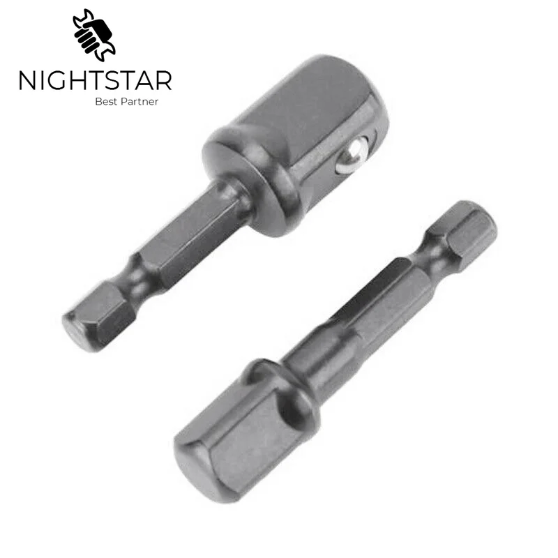  8 Sizes Chrome Vanadium Steel Socket Adapter Power Set Hex Shank to 1/4