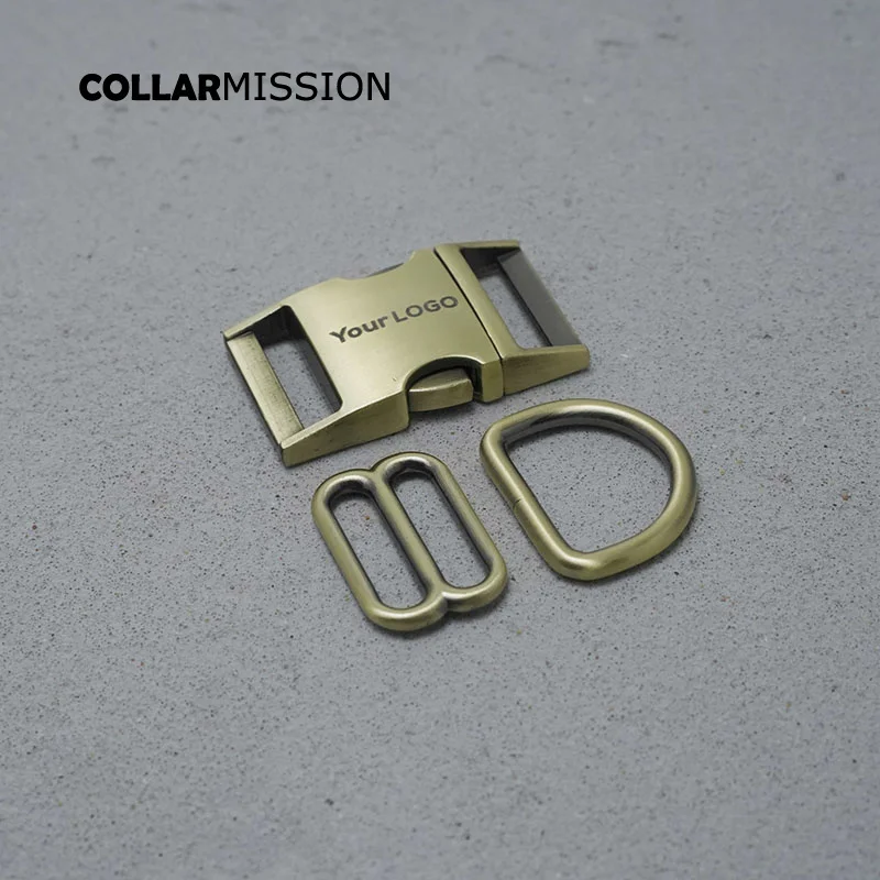 

Engraving Buckle(metal buckle+adjust buckle+D ring) Retailing 25mm DIY dog collar copper webbing sewing parts high quality
