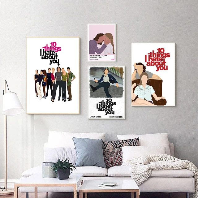 10 Things I Hate About You Movie Poster Canvas Painting Classic 90's  Vintage Wall Film Art