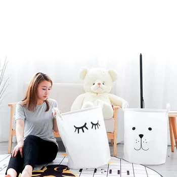 

40*50cm Europe and the United States large cotton linen art foldable waterproof dirty clothes storage basket Toy storage bucket