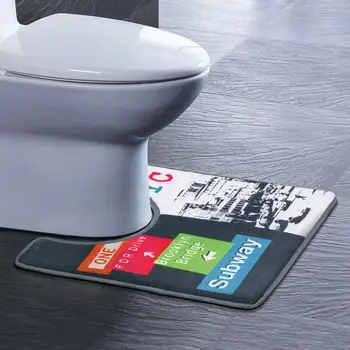 

40*45cm U Shaped Non Slip Household Home Decoration Shower Bathroom Pedestal Lint Pad Bathroom Supplies Mat Carpet