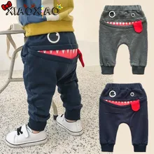 Модные дизайнерские штаны для маленьких мальчиков и девочек; штаны-шаровары с изображением языка акулы; детские штаны; красивый стильный корейский стиль