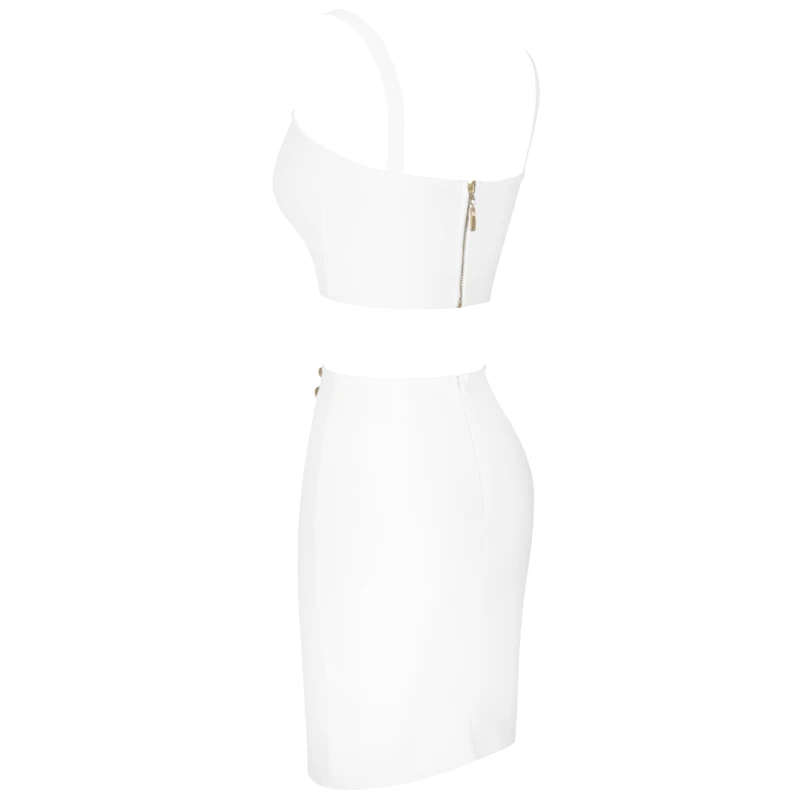 Ocstrade Summer 2 Piece Bandage Dress 2019 New Airrival Women Rayon White Bandage Dress Bodycon Mini Sexy Two Piece Set Outfit (6)