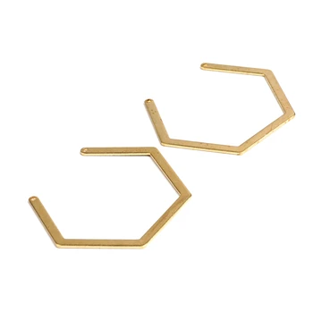 

Brass Charms,Earring Findings,Geometry Shape Pendant,Blanks With 2 Hole Earrings,Fit For DIY Necklace,Pendant,42X33mm-RB1141