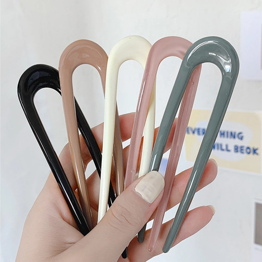 New Headwear-Accessories Fork Hairpins Hair-Style-Tool U-Shaped Korean Women Geometric Acrylic mmQKMEjeKVm