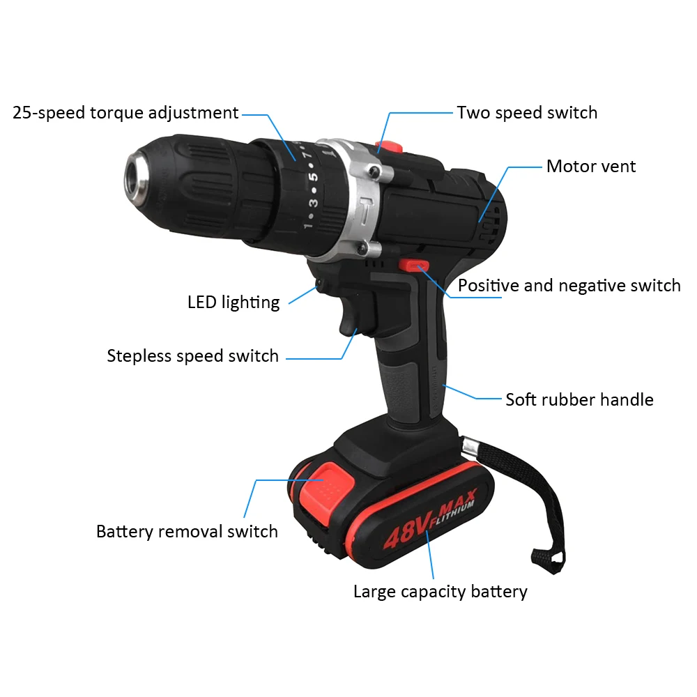 Multifunctional-Electric-Screwdriver-Impact-Cordless-Drill-High-power-6500mAh-Lithium-Battery-Wireless-Hand-Drills-Power-Tools