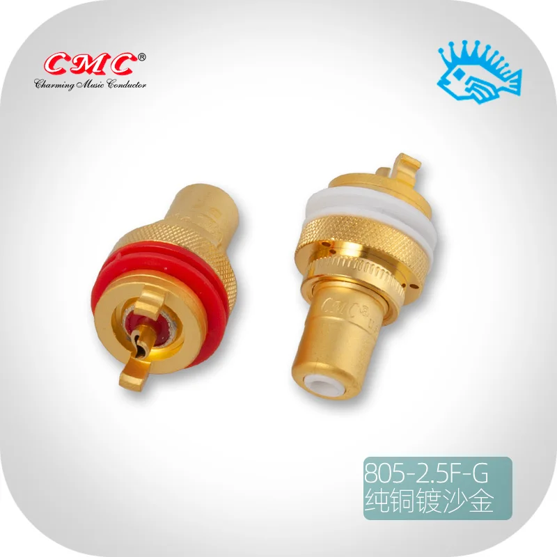 

1 пара оригинальный CMC 805-2.5F-G RCA разъем медное покрытие сигнала лотоса сиденье с лазерной надписью версия