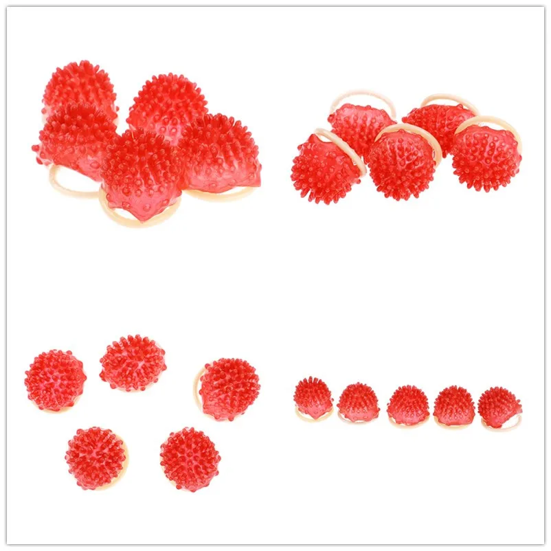 5PCS/1PCS Flower Condoms Ultra Thin Condoms 3D Ribbed Dotted Spike Latex Lubricated Grease Rubber for Men Delay Thorned Condom