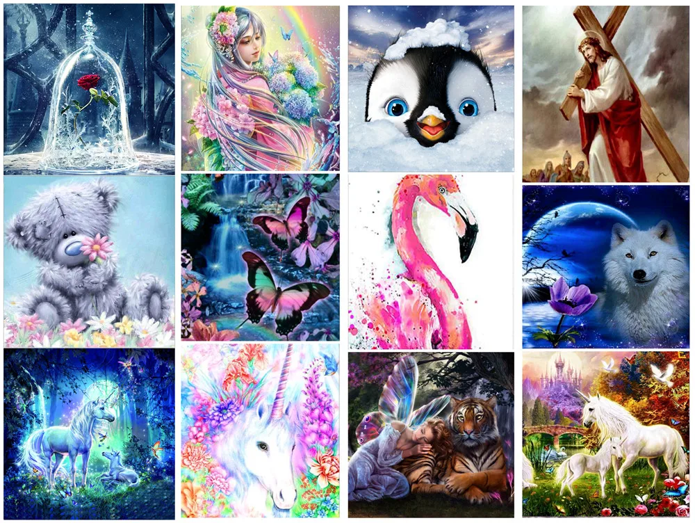 5D DIY Diamond Painting character Animal landscape Cross Ctitch Kit Wall Sticker Embroidery Home decoration | Дом и сад