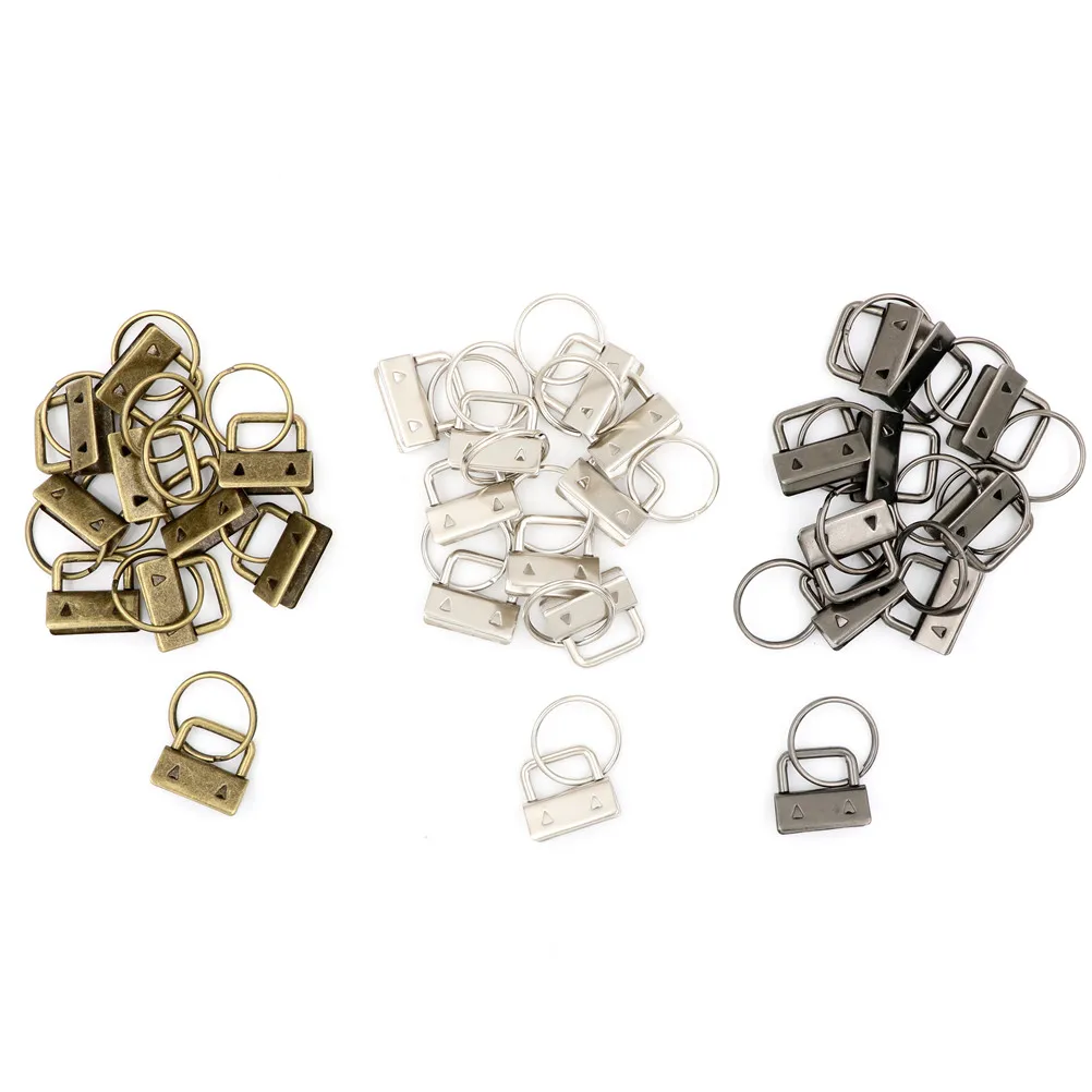 10 Split Bracelet Keychain Flat Metal Cotton Tail Clip Bag Key Hardware 25mm