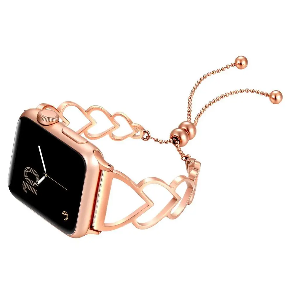 

Stainless Steel Bracelet iWatch Band 38mm 40mmWomen Strap for Apple Watch 3 2 1 New Hollow Out Wrist Bracelet Strap For iWatch