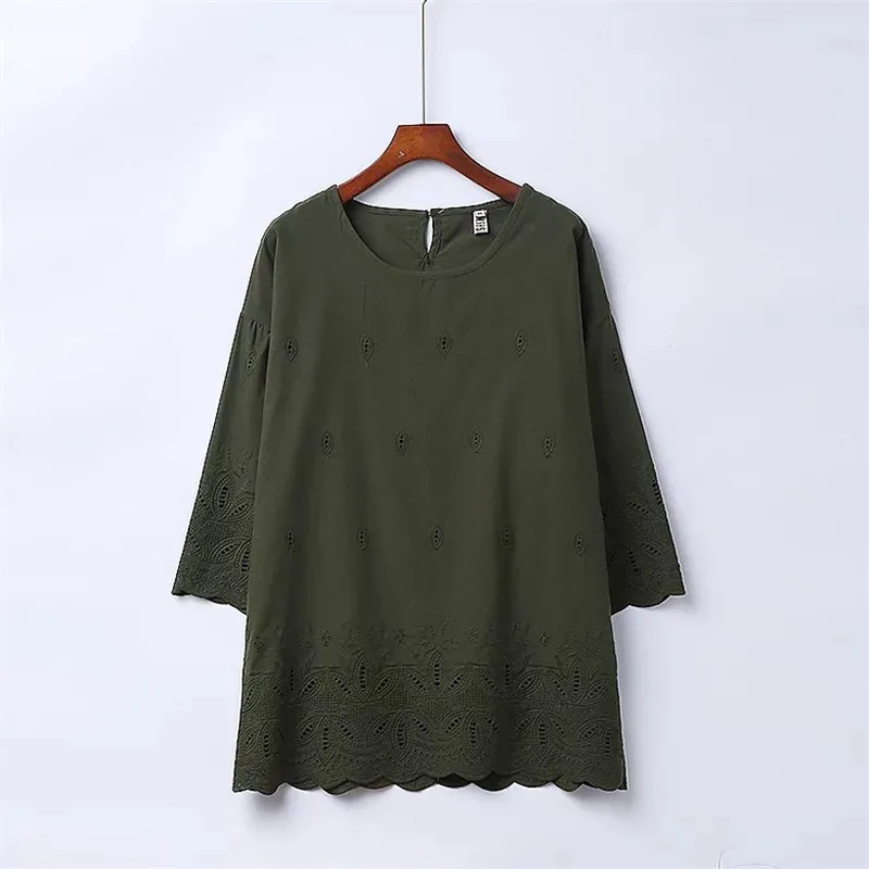 Футболка женская свободного покроя с круглым вырезом и рукавом 3/4|printed top|plus size t