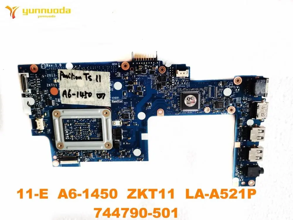 Оригинальная материнская плата для ноутбука hp 11-E 11-E A6-1450 ZKT11 LA-A521P 744790-501 протестированная хорошая