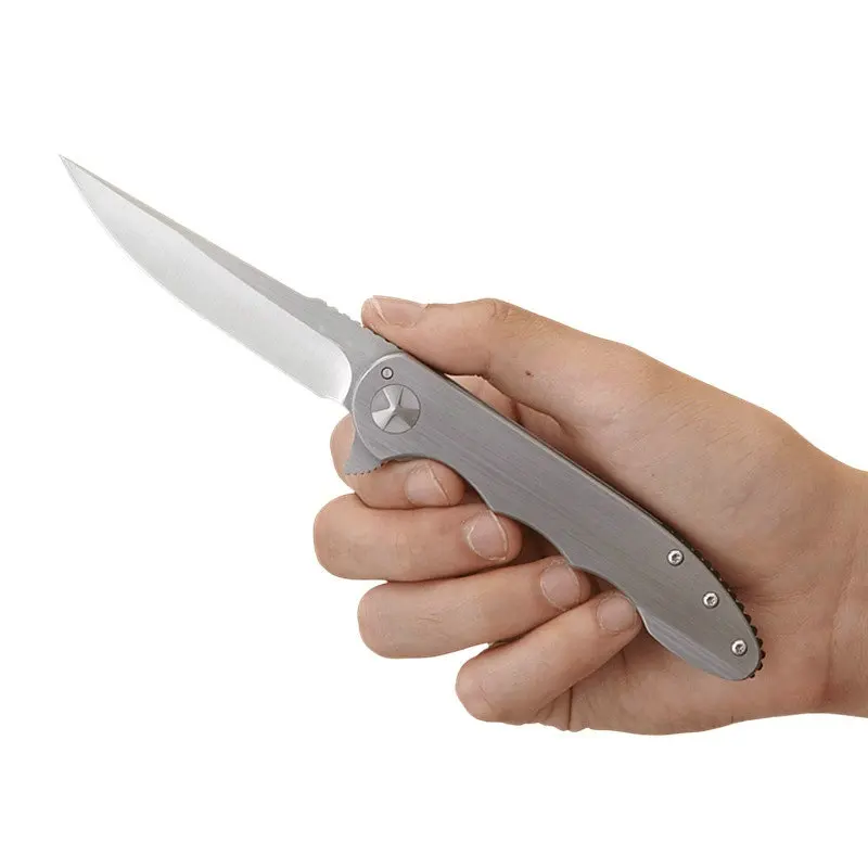 

TRSKT 7076 UP & AT Flipper Folding Knife All Steel Handle Hunting Knives Pocket Edc Tool Dropshipping