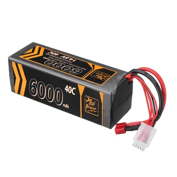 

ZOP Power 14.8V 6000mAh 40C 4S Lipo Battery T Plug for RC HPI HSP 1/8 1/10 Buggy RC Car Truck Axial Scx10