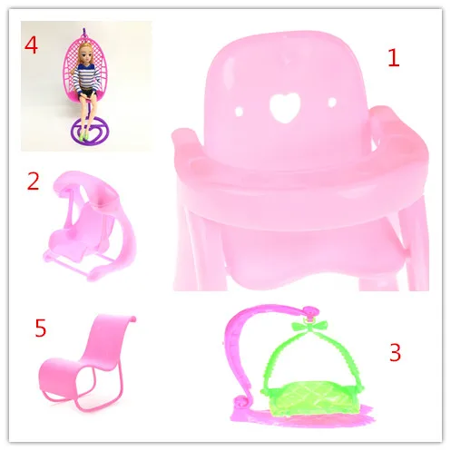 

5 Styles 1 Pcs Cute Pink dollhouse Dining Chair Doll Dining Chair Toy For Kids Gift For 1/12 Dollhouse Miniature Furniture Toys