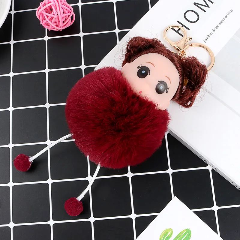 Милая плюшевая кукла сумочка с брелоком кулон декоративный меховой шар кукла, чтобы отправить свою подругу