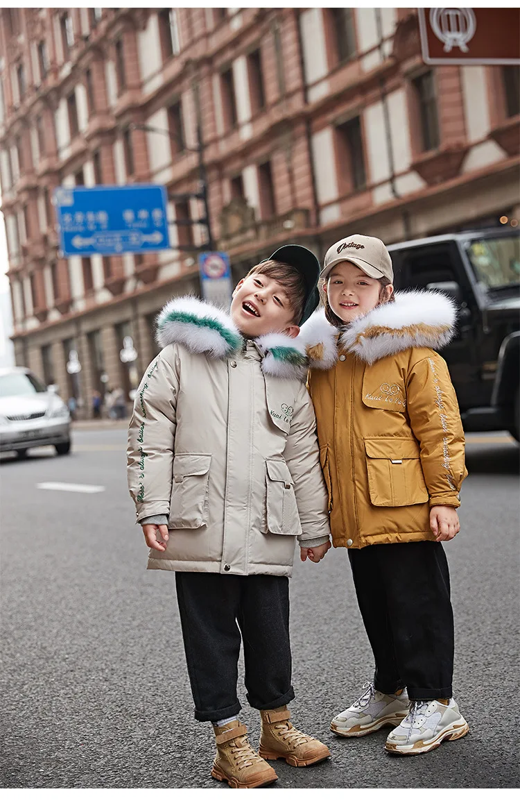 Wholesale Children boy and girls thicken down jackets winter new brand warm white duck down coats kids tops parkas ws1106