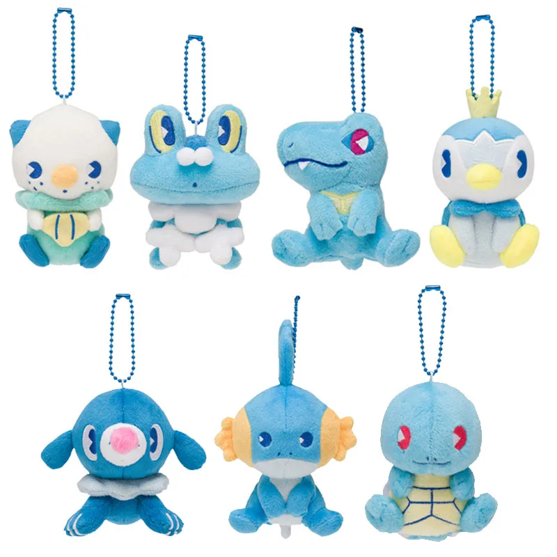 Pokemon Stuffed Plush Animal Toy Totodile Mudkip Oshawott Popplio Piplup Quirtle Froakie Pendant Doll Children Toys 10CM | Игрушки и