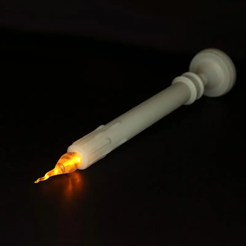 2pcs Halloween Flameless LED Candle Battery Operated Tea Light Lamp Flickering Xmas Party Home Decoration 20x5.6cm