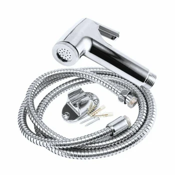 

Stainless Steel Bidet Sprayer Shattaf Bathroom Toilet Chrome T-Adapter Hose Kit Household Bathroom Supplies