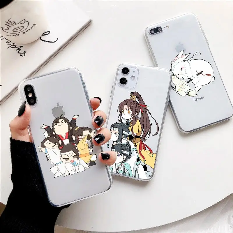 Прозрачный чехол Lucky Mo Dao Zu Shi с милым рисунком для телефона iPhone 11 12 Mini Pro MAX 7S 6 8 Plus XS X