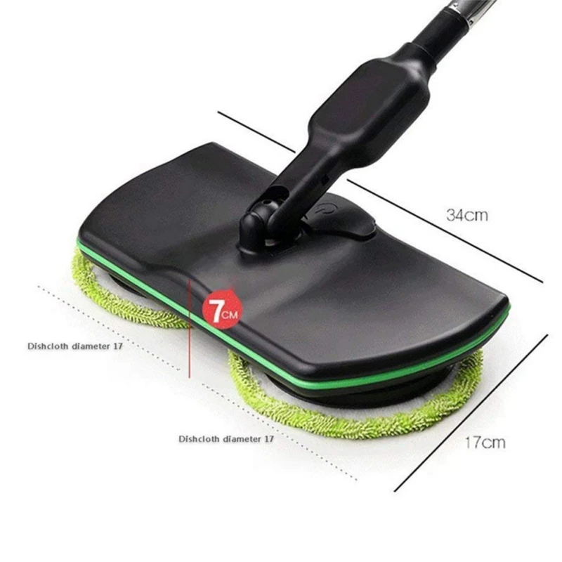 Scrubber Polisher Electric Rotary Mop Rechargeable Cordless Floor Cleaner Microfiber Cleaning Mop for Home UK Plug