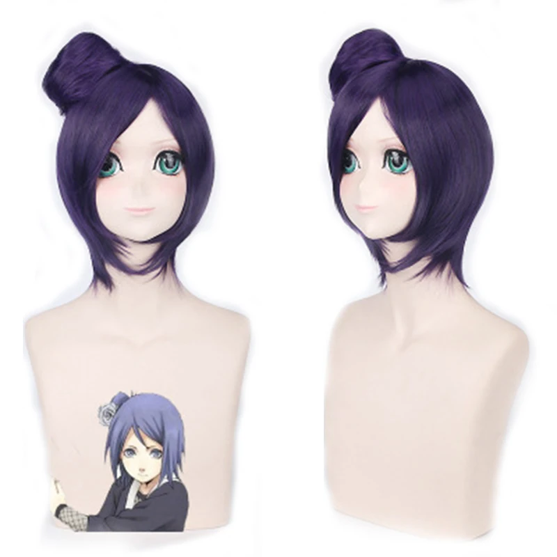 

HAIRJOY Synthetic Hair Naruto Konan Purple Cosplay Wig Heat Resistant Fiber