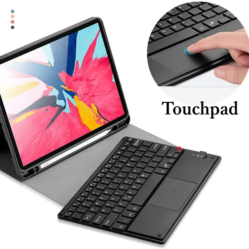 Чехол с сенсорной панелью и клавиатурой для iPad 6 9 7 2018 чехол держателем стилуса 5