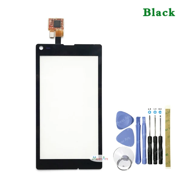 black With Tool Высокое качество 4," для sony Xperia L S36h C2105 C2104 сенсорный экран дигитайзер Переднее стекло объектив сенсорная панель - Цвет: black With Tool