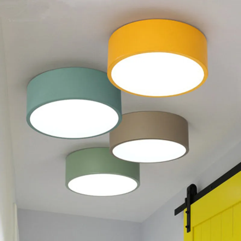

New Arrival LED Ceiling Lights Colorful Ceiling Lamp For Corridor Colors Kids Room Light Metal Lampshade Kitchen Lighting