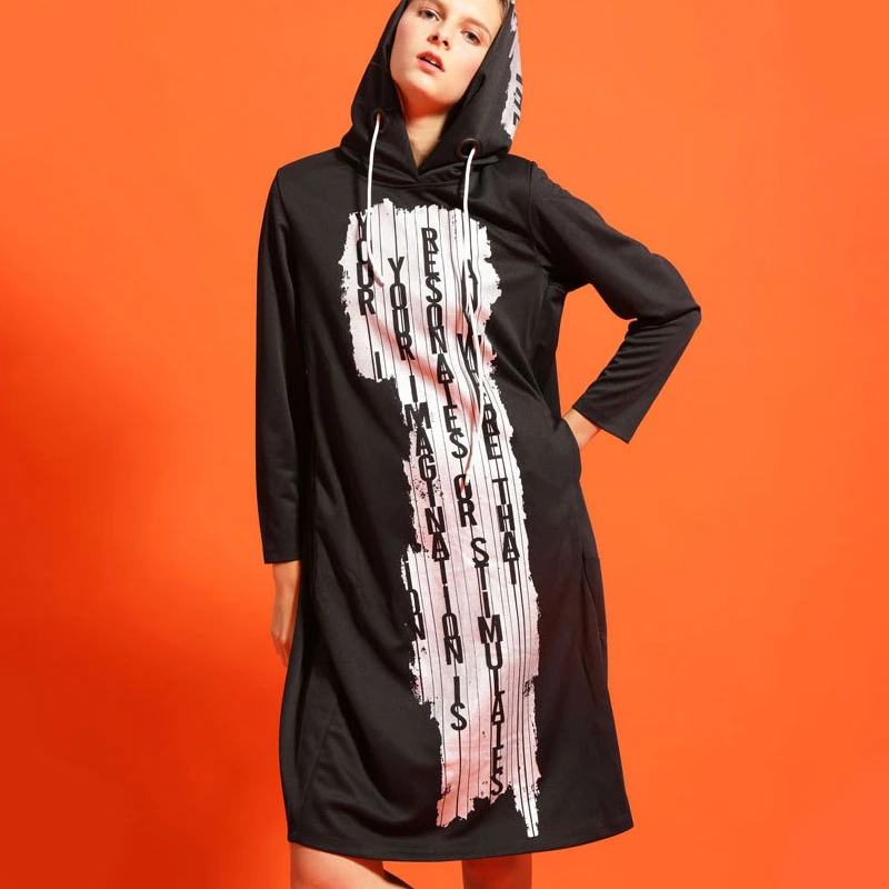 Max LuLu модные корейские женские осенние фитнес уличные женские с капюшоном Элегантные платья винтажные Длинные Рукава vestidos