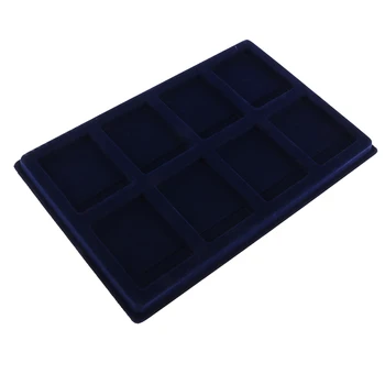 

8 Grid Velvet Frame Coin Storage Case Display Tary for /NGC/PCCB -Blue