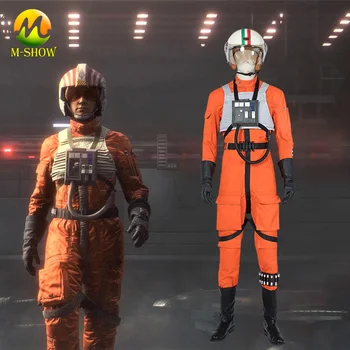 

Star Wars Squadrons Cosplay Costume X-Wing Red Pilots Uniform Jumpsuit Vest Helmet Men Fighter Costume For Halloween Custom made