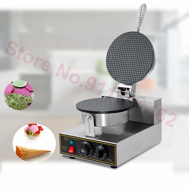 1200W Commercial Electric Ice Cream Cone Maker Waffle Cones Bowls Maker Nonstick Coating Crispy Eggs Omelet Mold