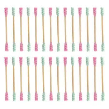 

1000pcs Disposable Cotton Swab Double Head Spiral Swabs Multipurpose Ear Cleaning Applicator Stick Makeup Tools (Random Color)