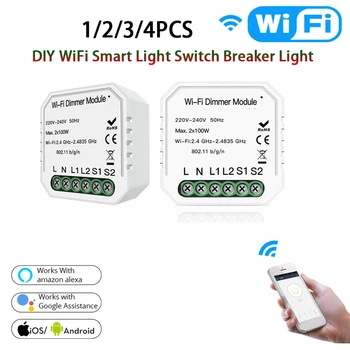 

DIY WiFi Smart Light Switch Universal Breaker Timer Smart Life Tuya Wireless Remote Control Work with Alexa Google Home Amazon