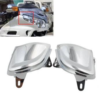 

For Honda GL1800 Goldwing 2001-2011 Front Headlight Corner Edge Trims Cover headlamp Protective Cap Accent ABS Chrome