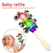 Красочные детские погремушки Деревянные Колокольчики детские погремушки перкуссия веревка колокольчиков