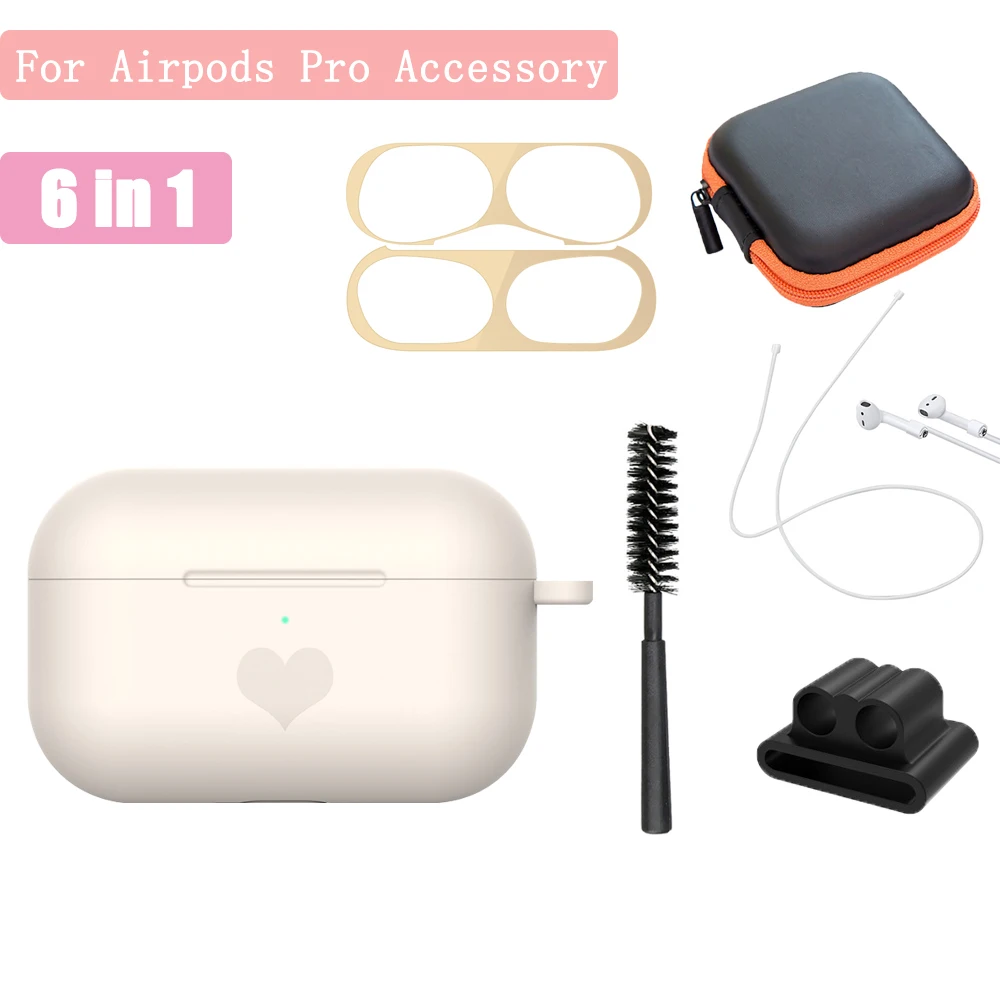 7in1 для Apple Airpods Pro аксессуары Наушники TWS защитный силиконовый чехол Крышка с чистым инструментом Сумки Металлическая Стикеры чехол для телефона - Цвет: Style 28